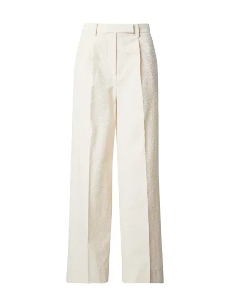 SECOND FEMALE Pantaloni cu dungă lână alb