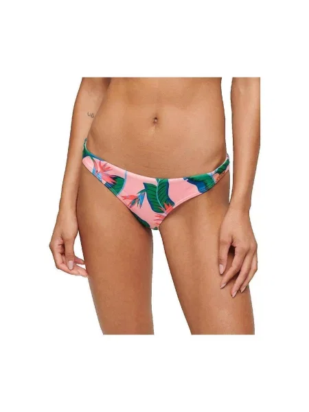 Costum de baie Superdry cu imprimeu tropical roz