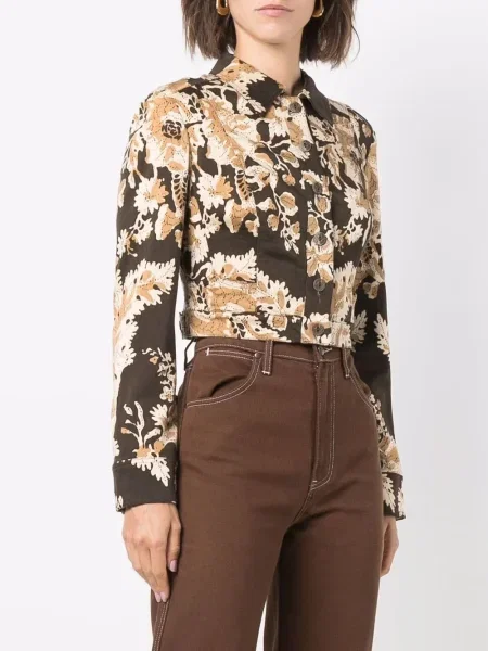 Zkrácená bunda Christian Lacroix Pre-owned s potiskem hnědá