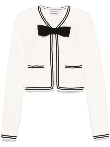 Geacă Self-portrait cu funde din jacard