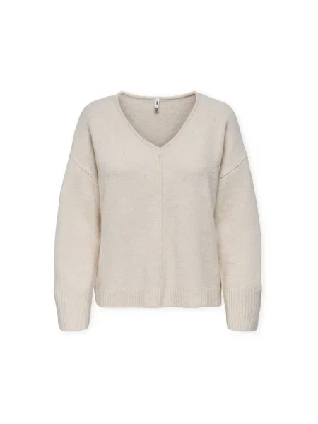 Pulover Only tricotate cu strasuri bej