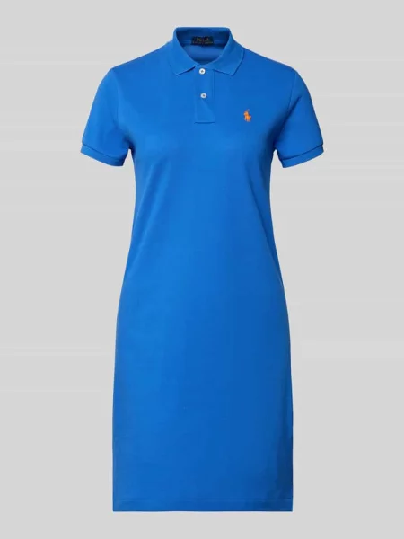 Sukienka mini z wyhaftowanym logo model Polo' Polo Ralph Lauren niebieska