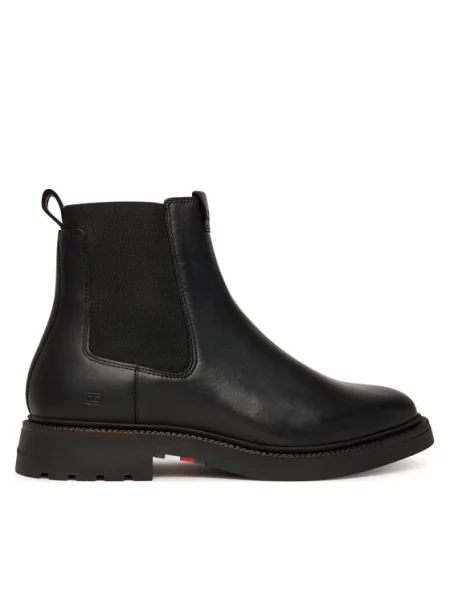 Kotníková obuv s elastickým prvkem Tommy Hilfiger černé