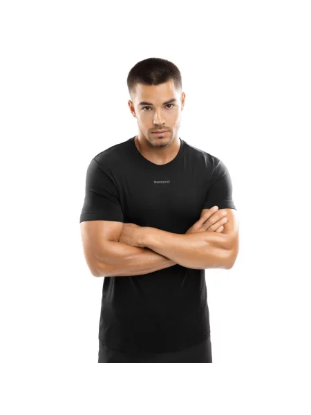 Koszulka treningowa z krótkim rękawem Fitness Siroko Conquer czarna