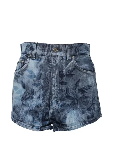 Pantaloni scurți din denim Dolce & Gabbana cu model floral cu imagine albastru