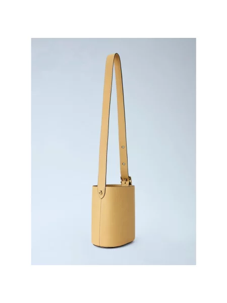 Coach torebka crossbody skórzana Bleecker Bucket Bag 21 beżowy