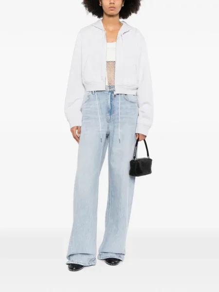 Blugi cu picior larg Alexander Wang cu cordon albastru