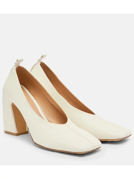 Pantofi cu toc Bottega Veneta din piele alb