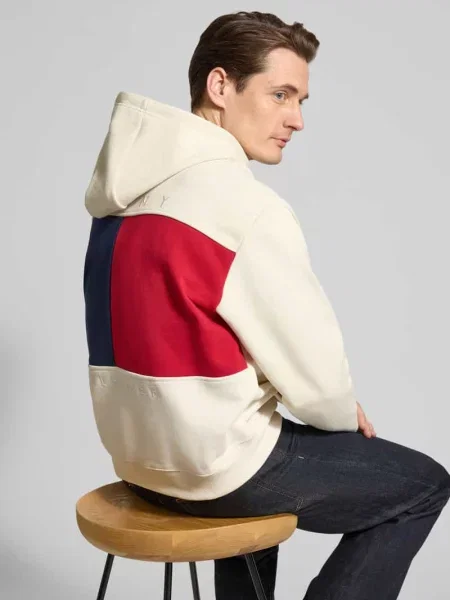 Bluza z kapturem o kroju regular fit z czystej bawełny Tommy Hilfiger biała