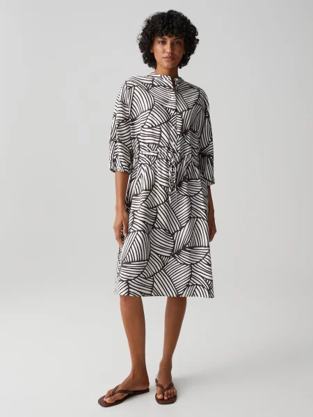 OPUS Rochie Wenria ciocolatiu alb