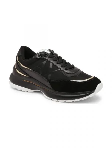 Armani Exchange Sneakers tornacipő bőr hozzáadásával fekete