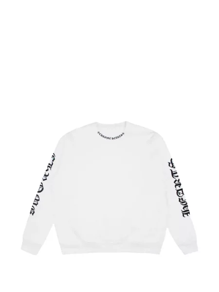 Mikina Chrome Hearts s potiskem se srdcovým vzorem bílá