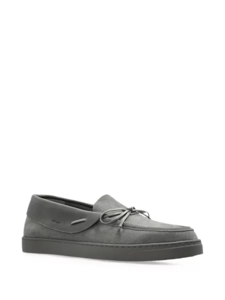 Sneakers Giorgio Armani με φιόγκο σουέντ γκρι