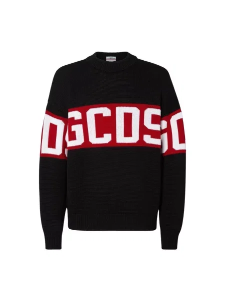 Sweter Gcds wełniany z logo czarny