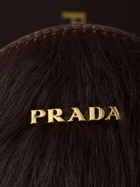 Papuci tip mules Prada din piele maro