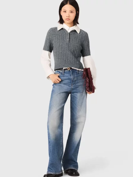 Вовняний светр Maje сірий