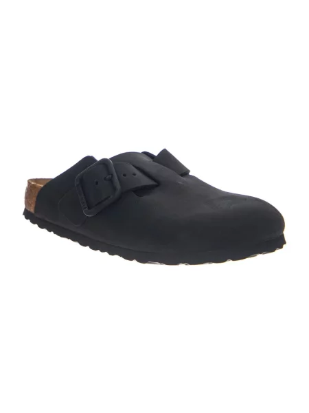 Klapki Birkenstock skórzane czarne