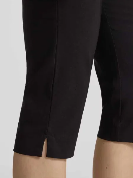 Spodnie capri z mieszanki z bocznymi rozcięciami Jake*s Casual czarne
