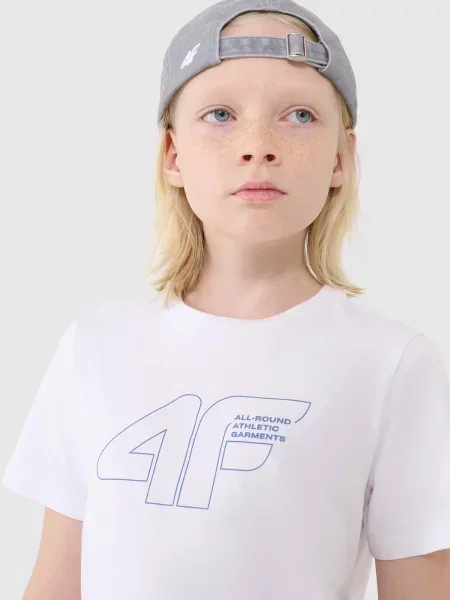 4F t-shirt koszulka chłopięca biała