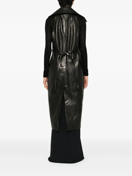Кожено палто Rick Owens черно