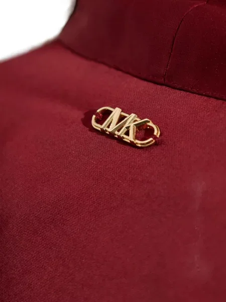 Καπιτονέ σατέν μπουφάν Michael Michael Kors με φιόγκο καφέ
