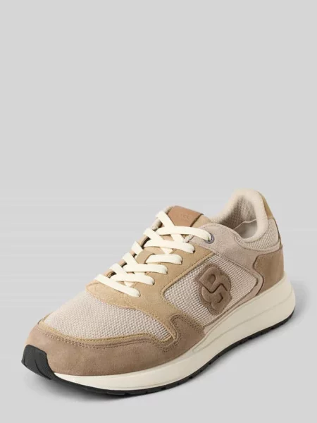 Sneakersy niskie z imitacji zamszu model ‘VINSTON’ Boss beżowe