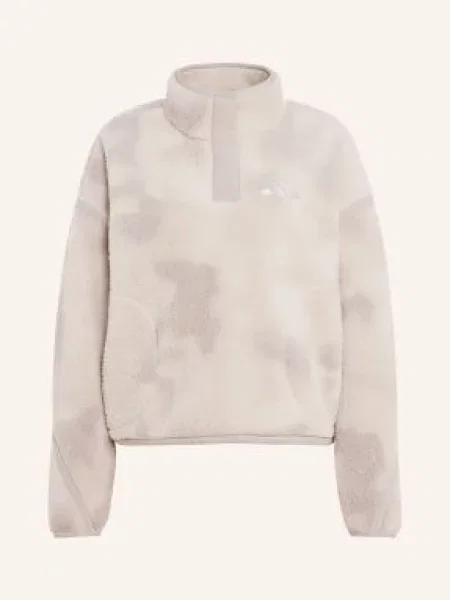 Adidas Terrex Svetr Troyer S Kapucí Z Plyšové Kožešiny Mountain Essentials krémová béžová