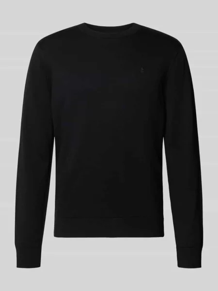 Sweter z dzianiny o kroju regular fit z czystej bawełny model ‘LOUKAA’ Armedangels czarny