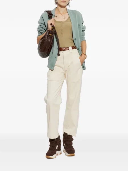 Cardigan Marant Etoile cu broderie verde