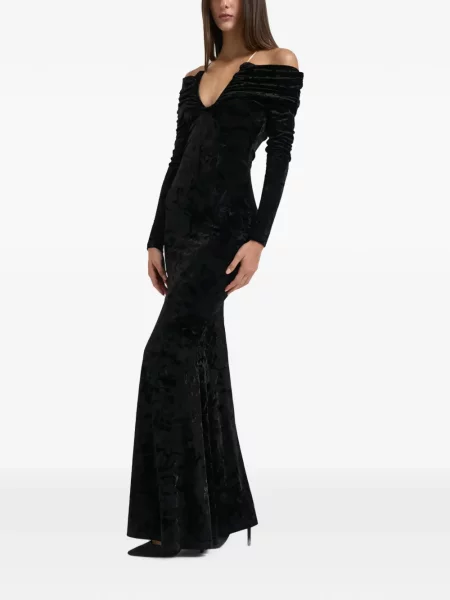 Rochie maxi Danamé de catifea negru