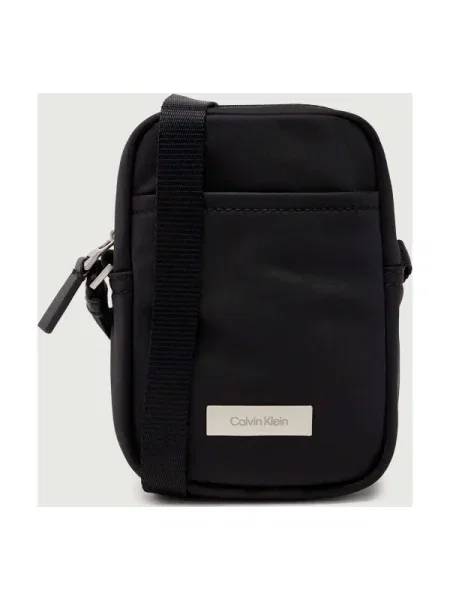 Geantă crossover Calvin Klein Sleek Slim Reporter negru