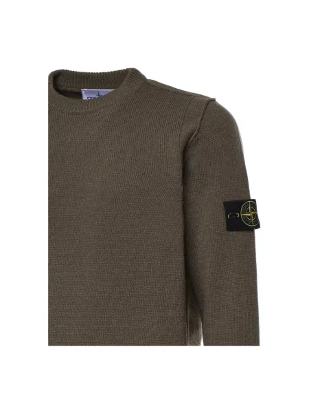 Sweter Stone Island wełniany z kamieniami zielony