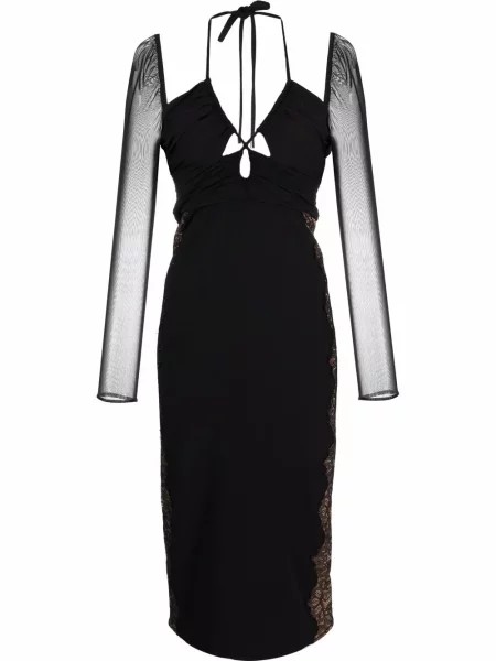 Rochie Self-portrait din jerseu de costum negru