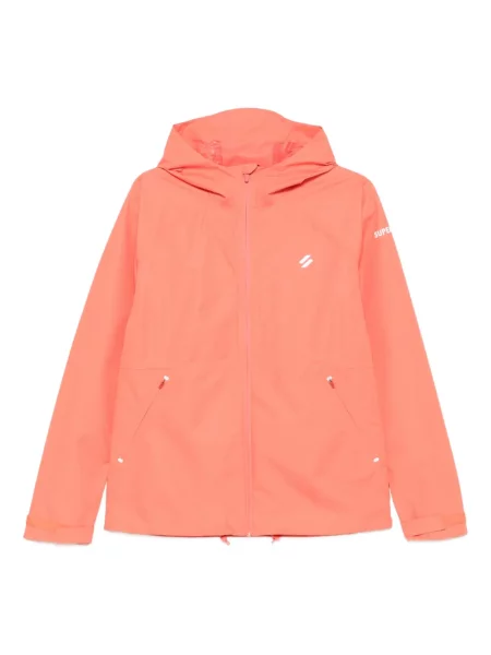 Geacă Superdry cu glugă roz
