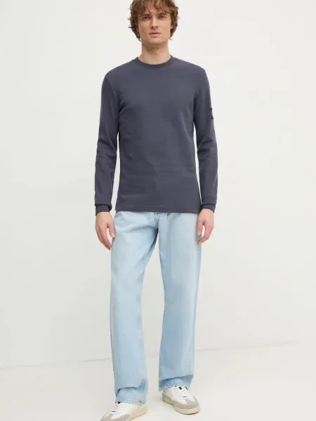 Sweter Calvin Klein Jeans z długim rękawem niebieski