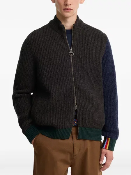 Cardigan Barbour tricotate maro