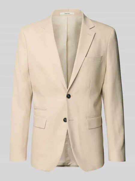 Marynarka garniturowa o kroju slim fit z dodatkiem wełny Model SLIM-NEIL' Selected Homme biała