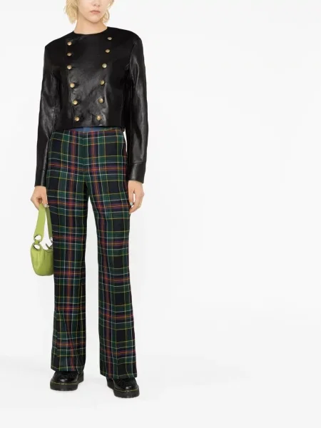 Căciulă Polo Ralph Lauren din piele cu două rânduri de nasturi negru