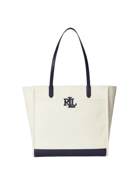 Torebka Lauren Ralph Lauren płócienna beżowa