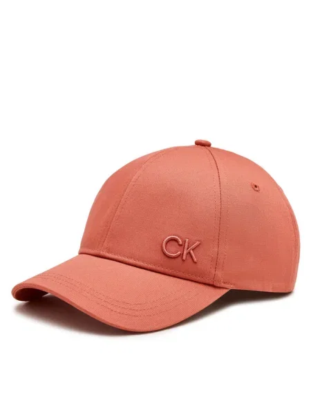 Шапка с козирка Calvin Klein с апликация червено