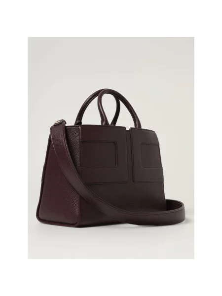 Shopperka Elisabetta Franchi skórzana czerwona