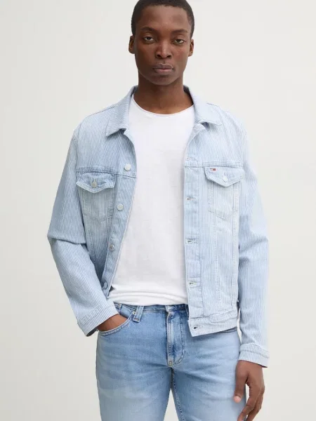 Tommy Jeans Átmeneti dzseki RYAN kék farmer fehér