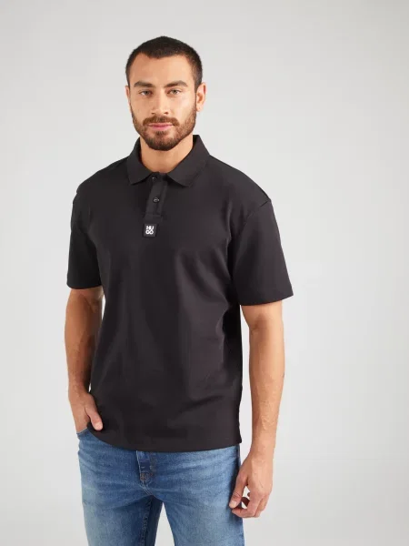 Polo majica Hugo s kratkimi rokavi črna
