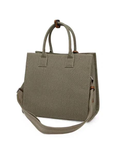 Geantă shopper Marc O'polo cu broderie verde
