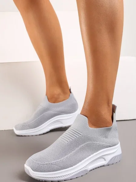 Fiovena Casual Sport Pantofi cu Talpă Groasă Decorați cu Perforații gri
