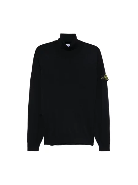 Sweter Stone Island z wysokim kołnierzem z kamieniami niebieski