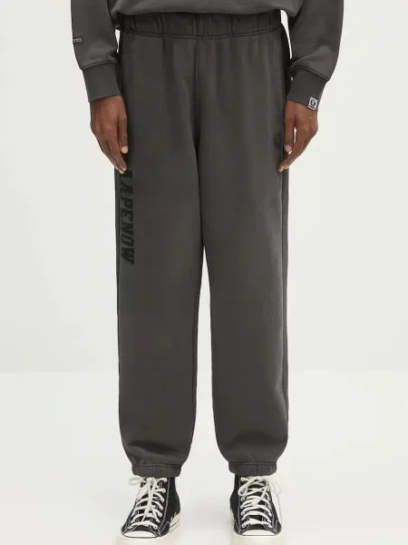 AAPE pantaloni de trening din Now Sweat cu imprimeu negru