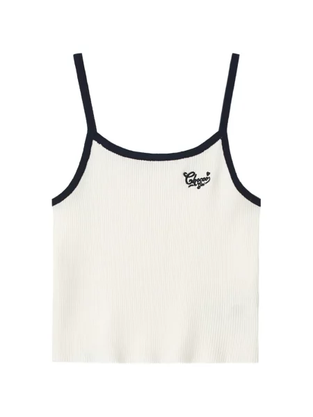 Top Chocoolate cu dungi tricotate alb