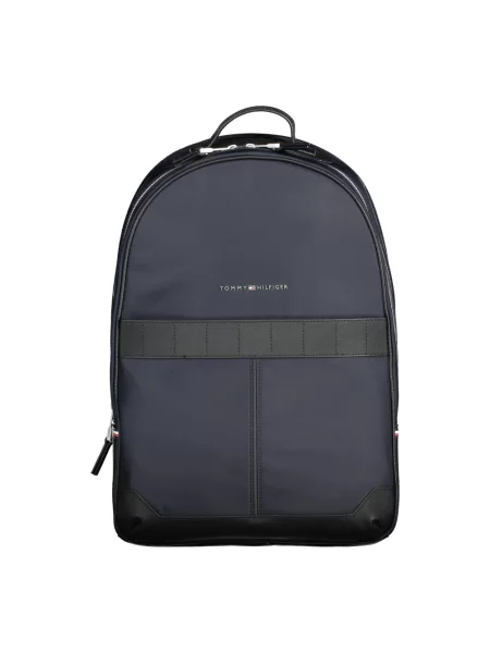 Lniany plecak Tommy Hilfiger elegancki niebieski