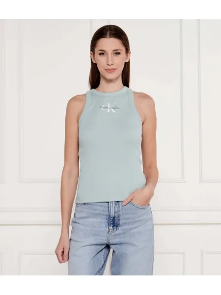 Top din denim Calvin Klein Jeans albastru